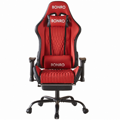 Геймерське крісло з підставкою для ніг Bonro 1002G-1 червоне (42401213)