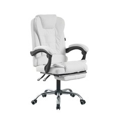 Крісло офісне на колесах Bonro BN-6071 біле з підставкою для ніг (42400295)