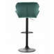 Барний стілець зі спинкою Bonro B-087 велюр зелене з чорною основою (42400427)