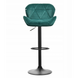 Барний стілець зі спинкою Bonro B-087 велюр зелене з чорною основою (42400427)