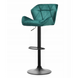 Барный стул со спинкой Bonro B-087 велюр зеленый с черным основанием (42400427)