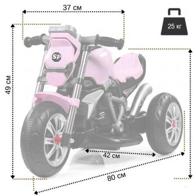 Дитячий електромотоцикл SPOKO M-3196 рожевий (42300144)