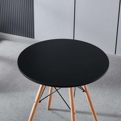 Стіл обідній круглий 80 см Bonro ВN-957 чорний (42400171)