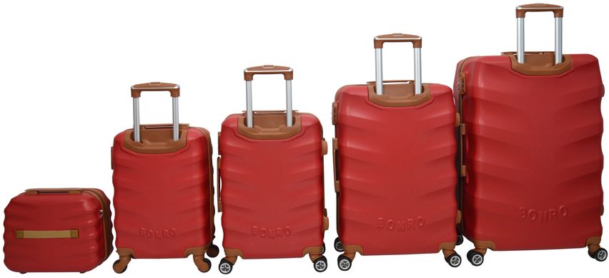 Набір валіз Bonro Next 5 штук бордовий (10060504)