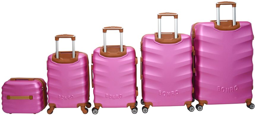Набір валіз Bonro Next 5 штук розовий (10060506)