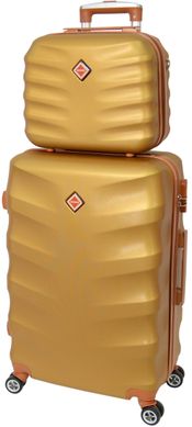 Комплект чемодан и кейс Bonro Next маленький золотой (10066702)