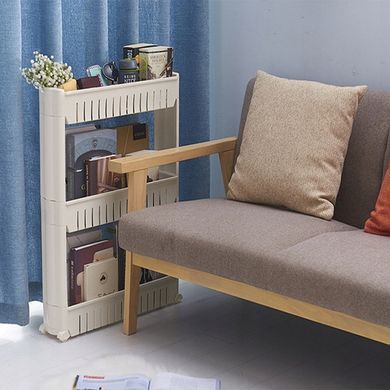 Полиця етажерка для ванної на колесах білий Bonro B03 (42400270)
