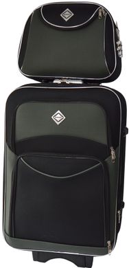 Комплект чемодан и кейс Bonro Style маленький черно-серый (10120104)