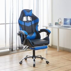 Крісло геймерське Bonro BN-810 синє з підставкою для ніг (42400285)