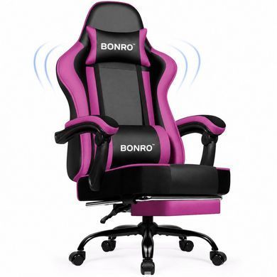 Крісло офісне з підставкою для ніг Bonro B-059 фіолетове (42412135)