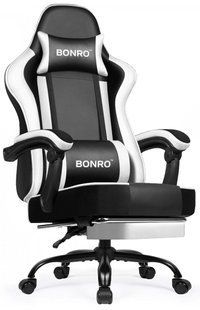 Крісло офісне з підставкою для ніг Bonro B-059 біле (42412131)
