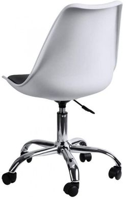 Крісло Bonro B-487 на колесах біле з чорним сидінням (3 шт) (47000087)