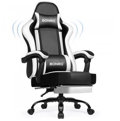 Крісло офісне з підставкою для ніг Bonro B-059 біле (42412131)