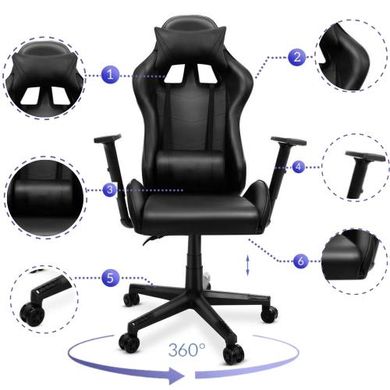 Геймерское кресло Bonro Elite черное (42300107)