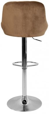 Барний стілець зі спинкою Bonro B-074 велюр коричневе (47000040)