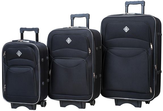 Набор чемоданов Bonro Style 3 штуки черный (10010300)