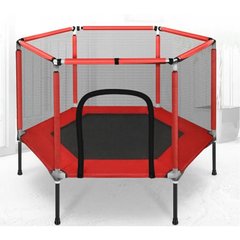 Батут для детей комнатный с сеткой Atleto 160 см красный KRB03 (21000155)