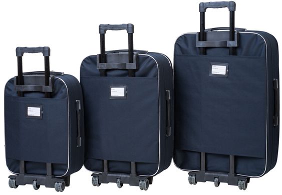 Набір дорожніх валіз Bonro Style 3 штуки синій (10010301)