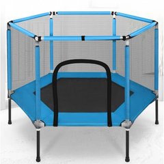 Батут для дітей кімнатний з сіткою Atleto 160 см синій KRB03 (21000156)