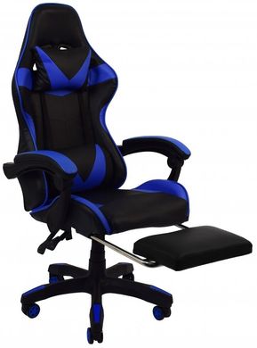 Крісло геймерське Bonro B-810 синє з підставкою для ніг (42300047)