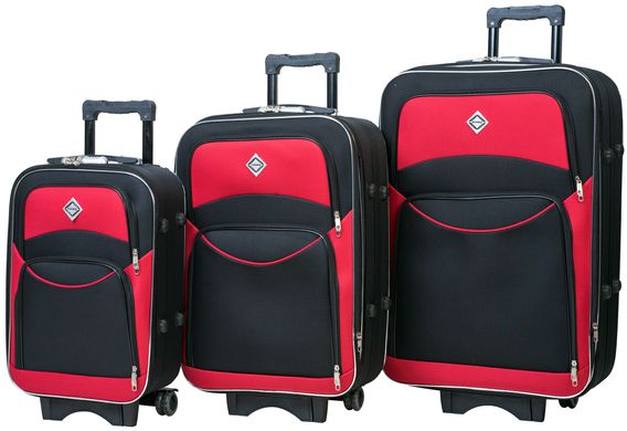 Набір валіз Bonro Style 3 штуки чорно-червоний (10010303)