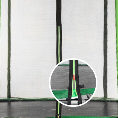 Батут Atleto 404 см с двойными ногами с сеткой зеленый (21000203)