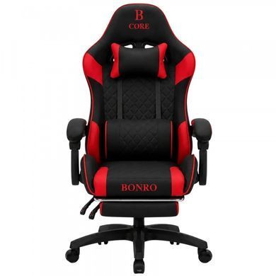 Компьютерное кресло из ткани Bonro Core B-702 с подставкой для ног красное (42401241)