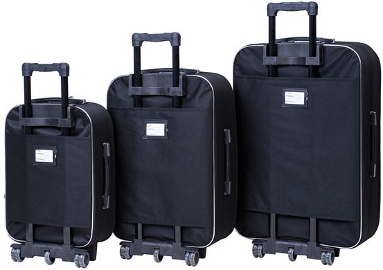 Набір валіз Bonro Style 3 штуки чорно-фіолетовий (10010304)