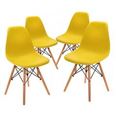 Крісло для кухні на ніжках Bonro В-173 FULL KD жовте (4шт) (42400301)