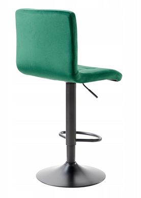 Барный стул со спинкой Bonro B-0106 велюр зеленый с черным основанием (42400406)