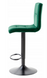 Барний стілець зі спинкою Bonro B-0106 велюр зелений з чорною основою (42400406)