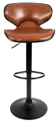 Барный стул со спинкой Bonro B-068 коричневый (черное основание) (42300089)