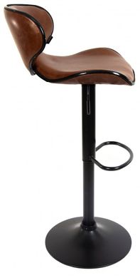 Барний стілець зі спинкою Bonro B-068 коричневий (чорна основа) (42300089)
