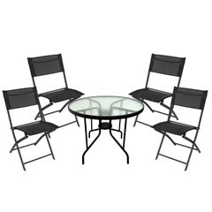 Набір садових меблів стіл + 4 крісла Bonro B-5590 чорний (42400557)