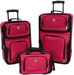 Набір валіз Bonro Best 2 шт і сумка вишневий (10080100)
