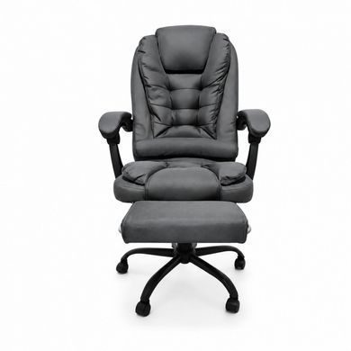 Комп'ютерне крісло із тканини Bonro Comfort з підставкою для ніг сіре (B-363) (42401259)