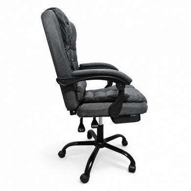 Комп'ютерне крісло із тканини Bonro Comfort з підставкою для ніг сіре (B-363) (42401259)