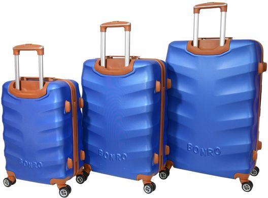 Набор чемоданов Bonro Next 3 штуки синий (10642301)