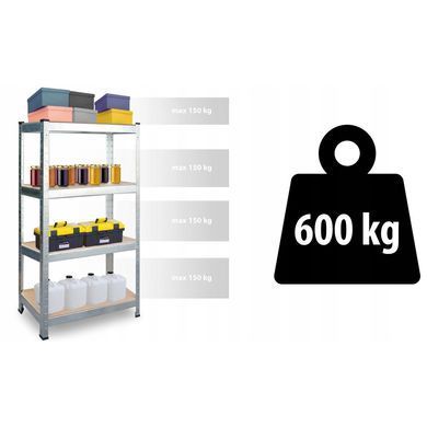 Стелаж металевий 180x90x40 Siker G9040 4 полиці (42401070)