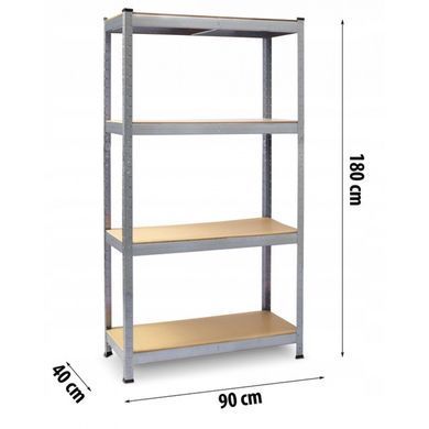 Стелаж металевий 180x90x40 Siker G9040 4 полиці (42401070)