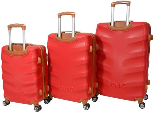 Набір валіз Bonro Next 3 штуки бордовий  (10642304)