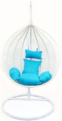Подвесное кресло-кокон B-183A (бело-голубое) (46000000)