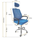 Кресло офисное Bonro B-6200 синее (42400131)