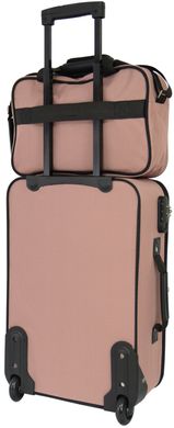 Комплект валіза і сумка Bonro Best середній розовий (10080603)
