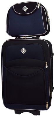 Комплект чемодан и кейс Bonro Style маленький черно-темно-синий (10120106)