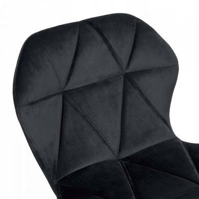 Барный стул со спинкой Bonro B-087 велюр черное с черным основанием (42400408)