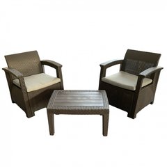 Комплект уличной садовой мебели 2-местный Bonro B-18019, коричневый (42400519)