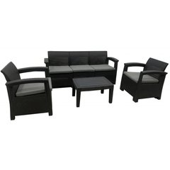 Комплект уличной садовой мебели 5-местный Bonro B-18035 черно-серый (42400516)