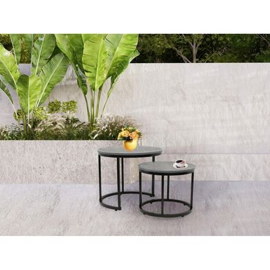 Журнальный столик круглый комплект 2 в 1 Bonro B-012 серый (42400390)