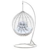 Подвесное кресло-качалка кокон Bonro 329 XL (бело-серое) (46000014)